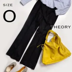 theoryセオリー ストレッチウールタック入りフレアパンツ 黒ブラックS