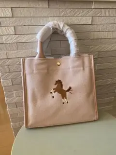 seventen 馬の刺繍トートバッグ ピンク 新品