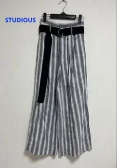 STUDIOUS ストュディオス　リネンブレンドワイドパンツ　サイズ1