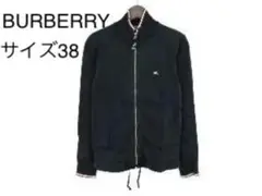 バーバリーロンドン レディース M ハイリブネック 黒 ジップアップ