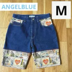 美品 レア エンジェルブルー デニム ハーフパンツ M レトロ ベティブープ
