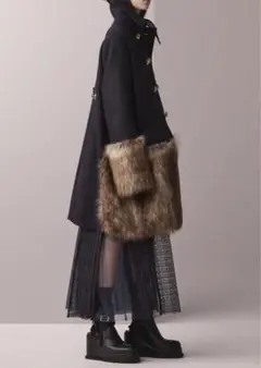 sacai 2017 aw pre ファー付きウールコート 新品同様