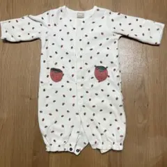 プティマイン petit main いちご柄ロンパース