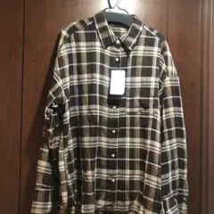 新品未使用品　relume チェック柄長袖シャツ F
