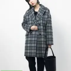 12/11終了 クラネ CLANE チェスター コート グレー チェック