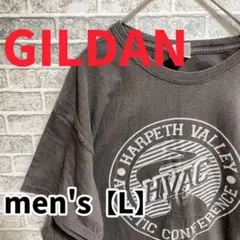 F1940【GILDAN】プリントコットン半袖Tシャツ【L】グレー