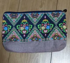 カラフル花柄ポーチ