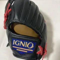 子供用　IGNIO サウスポー軟式グローブ 黒/赤　左きき用