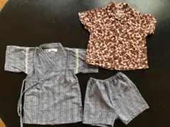 夏物子供服2組　甚平と開襟シャツ　男の子　95