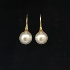 一粒パールピアス フックピアス