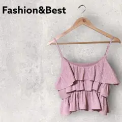 Fashion&Best レディース キャミソールトップス ピンク フリル
