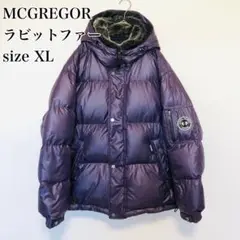 【個性派】マックレガー ダウンジャケット メンズXL 紫 リアルラビットファー