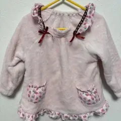 フリース パジャマ 100cm ピンク イチゴ柄