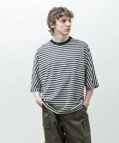 SLICK ボーダードルマンスリーブTシャツ