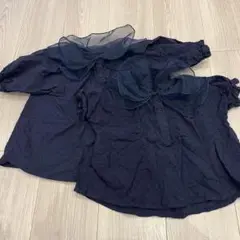 アプレレクール＊オーガンジーカラーブラウス2枚セット＊80＆110
