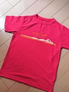 mont-bell 赤 Tシャツ サイズ150 モンベル 半袖 記名なし