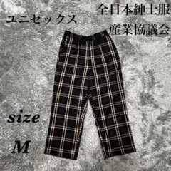 全日本紳士服産業協議会 (M) オックスフォードバッグス チェック柄 薄手