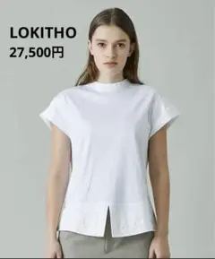 【LOKITHO/(ロキト)】コード刺繍エンブロイダリーヘムTシャツ