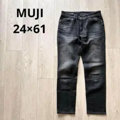 美品！ 無印良品 BOYFIT ダークグレー ストレートデニム 24×61