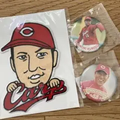 【未開封】カープ⭐︎黒田博樹選手　オリジナルワッペン・缶バッジ・缶マグネット