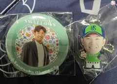 ヤクルトスワローズ 奥川恭伸投手 2025イベント　缶バッジ＆キーホルダー