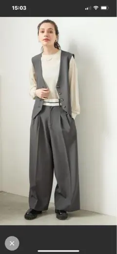 BAYFLOW☆ベイフロー☆マーベルトタックワイドパンツ