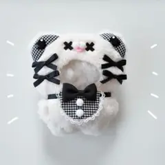 ちびぐるみ ぬい服 11cm ばってんくま オフホワイト×黒 きぐるみ