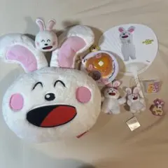 たべっ子どうぶつ　うさぎセット　ぬいぐるみ　うちわ　時計(ラストワン賞)