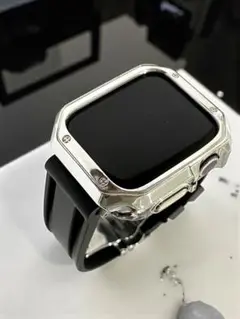 Apple Watch 46mm ラバーバンドベルト & カバーケースセット@a