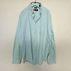 【Chaps】 水色 長袖 シャツ XL ボタンダウン