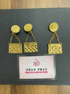 【セール品】CHANEL マトラッセ イヤリング ブローチ セット