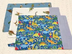 恐竜ランチョンマット３枚(20×30)くすみ給食セット入園入学男の子ハンドメイド