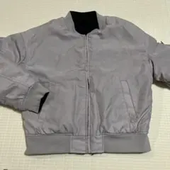 レディース リバーシブル ジャンパー アウター 黒 薄ピンク 白