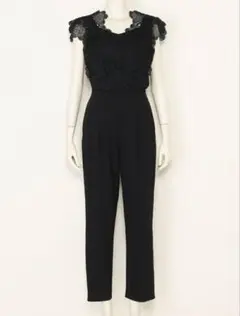 美品　スナイデル　SNIDEL レースディテールロンパース ブラック