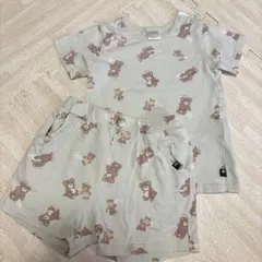 futafuta クマ柄 パジャマ 部屋着 Tシャツ ショートパンツ 90cm