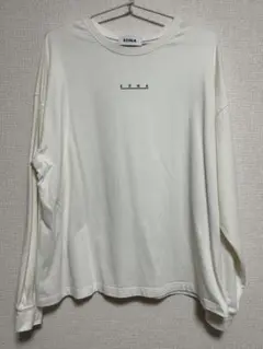 EDNA エドナ　ロゴ入り 長袖Tシャツ アイボリー