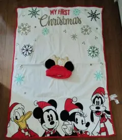 【8/22まで限定値下げ】ディズニーファーストクリスマス　ブランケット　帽子付き