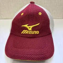 Mizuno キャップ 赤 白　サイズ54-58cm
