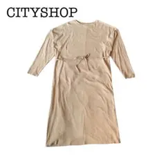CITYSHOP ロングワンピース フロントリボン コットン100% 薄手