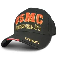 アメリカ海兵隊 USMC SEMPER Fl キャップ 帽子 3D刺繍 ブラック