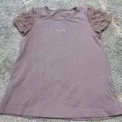 ラベンダー フリル袖 Tシャツ 120