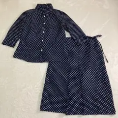 ☆HART FORD セットアップ　ネイビー ドット柄 レトロ　総柄 スカート
