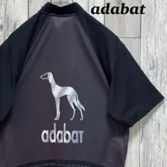 アダバット　adabat 半袖　ハーフジップ　シャツ 黒　ビックプリント　Ⅲ