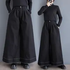 超人気商品 着痩せ ハイウエスト ワイドパンツ おしゃれ＆カジュアル フリー