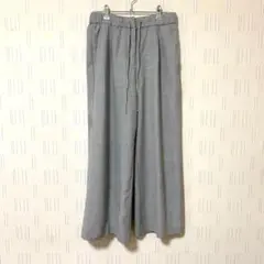 PLST プラステ　ワイドパンツ　美脚パンツ　脚長効果　S グレー　シンプル通勤