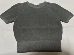 GU サマーニット　ラメ　ブラック　S