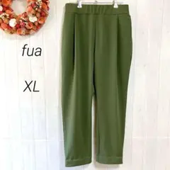 fua フーア　パンツ　グリーン　LL 　ストレッチ　ウエストゴム