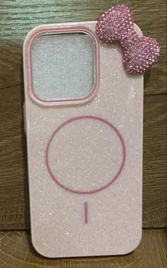 iPhone 16 Proケース ピンクグリッター