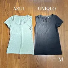 半袖Tシャツ　Mサイズ 　2枚セット　ユニクロ　アズール