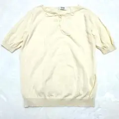 自由区 コットン100% Lサイズ リブリボン 編み込み ベージュ